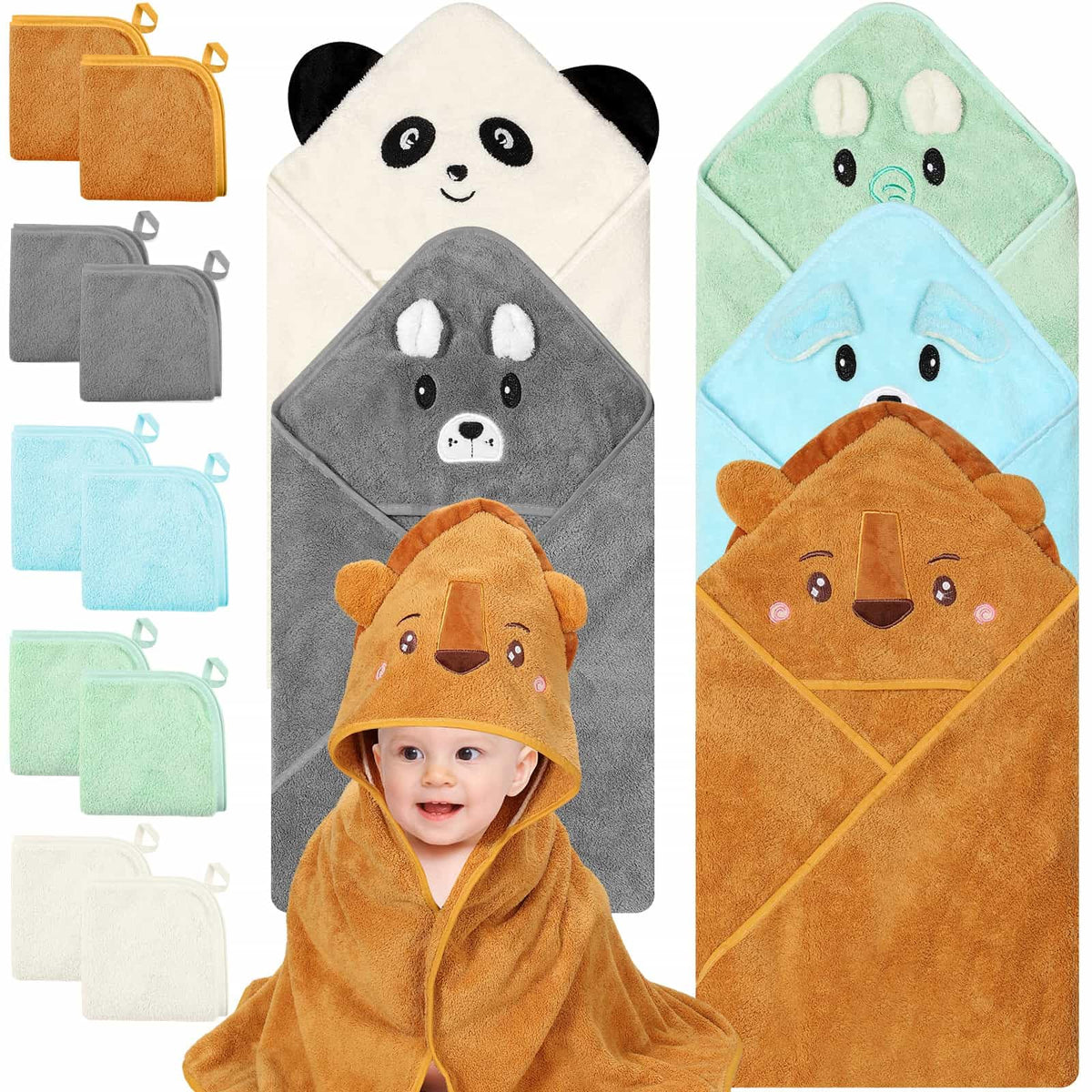 Sublaga hooded towel elephant hood offers cozy bath time warmth