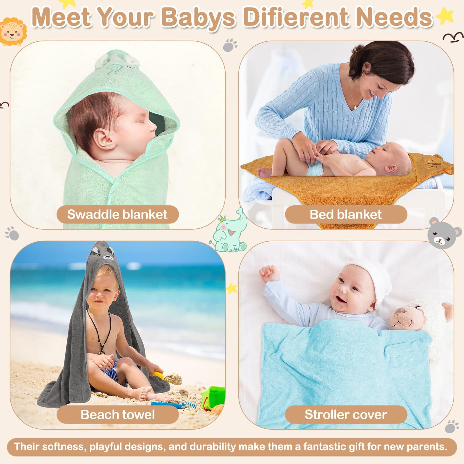 Sublaga baby washcloths bundle for versatile bath use