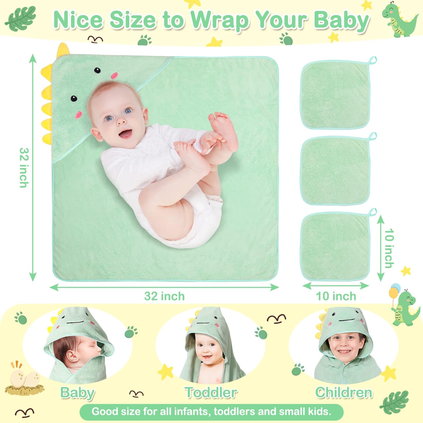 Sublaga baby washcloths 10x10 are soft and highly absorbent for gentle cleansing