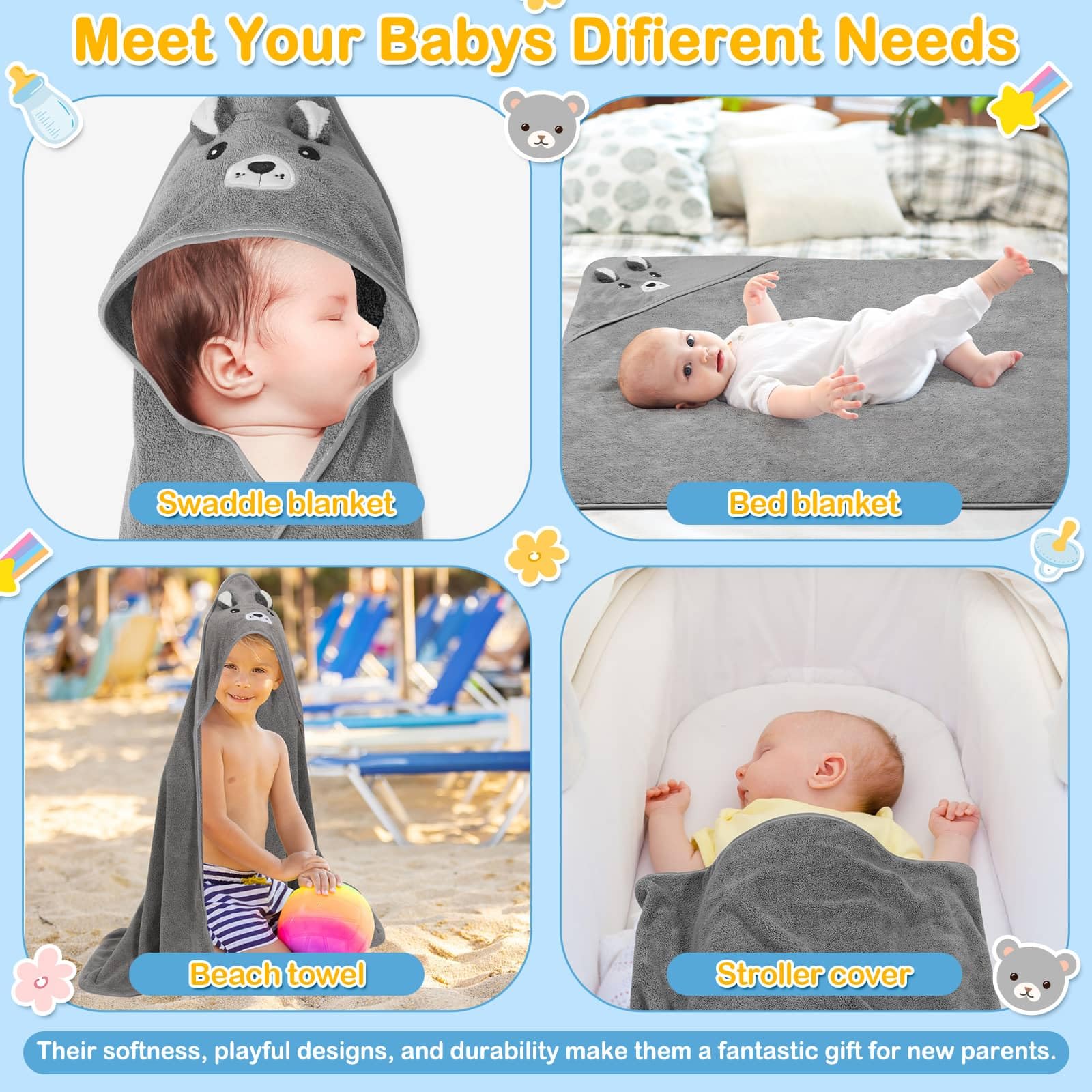 Sublaga gift-ready baby towel set ideal for new parents or registries.