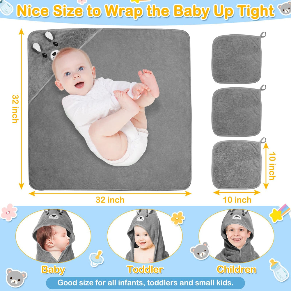 Sublaga hooded towel sized 32x32 inches offers full coverage after bath.