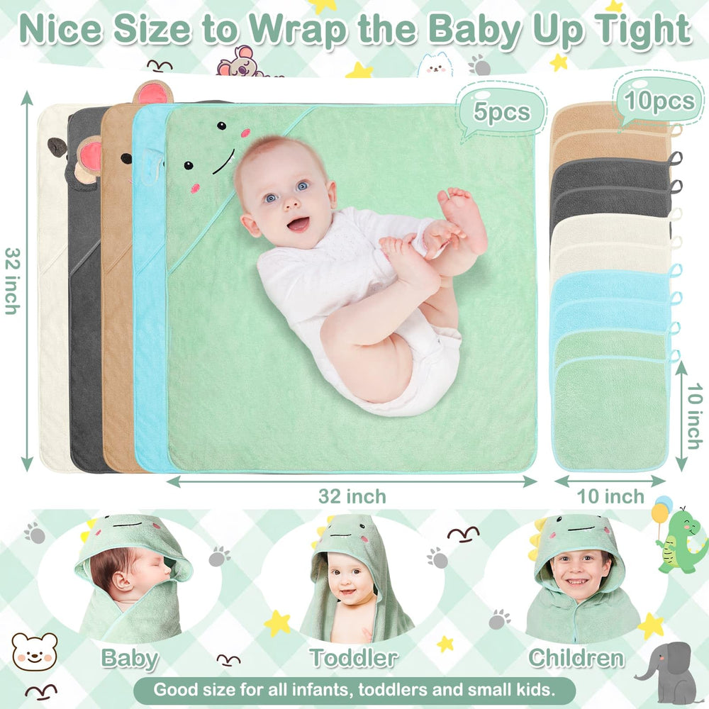 Sublaga hooded towel with playful bear design for bath time fun.