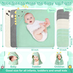 Sublaga hooded towel with dinosaur, cozy bath companion for toddlers.