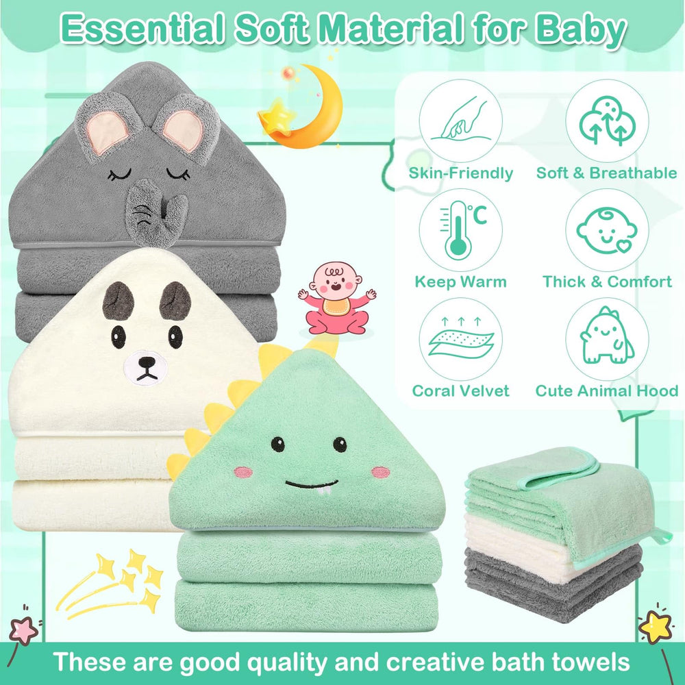 Sublaga hooded towel with elephant, playful design for bath time.