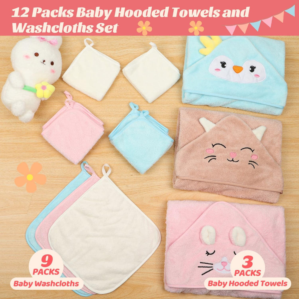 Sublaga hooded towel pink kitty design for gentle newborn drying