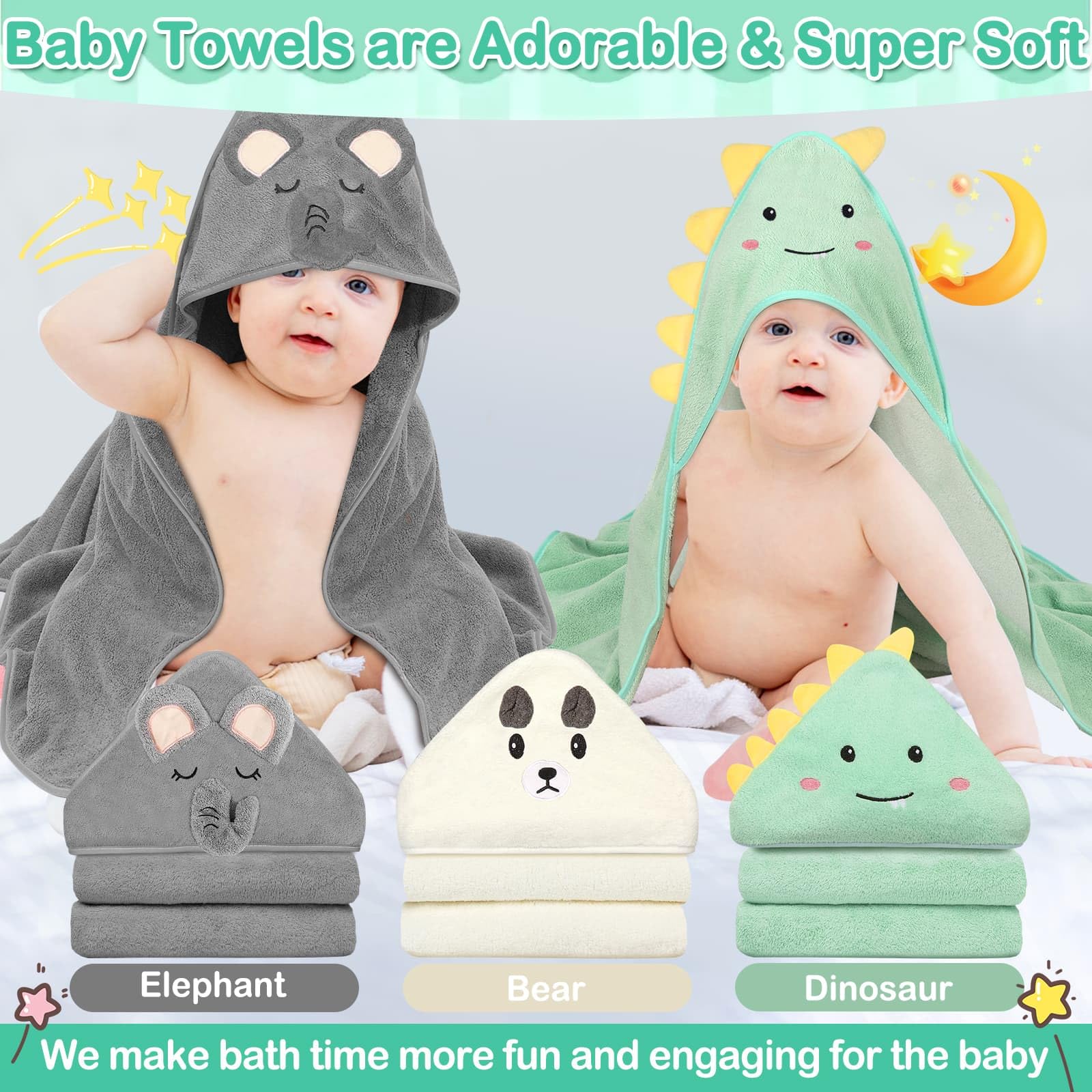 Sublaga hooded towel with teddy bear, comforting after baths.