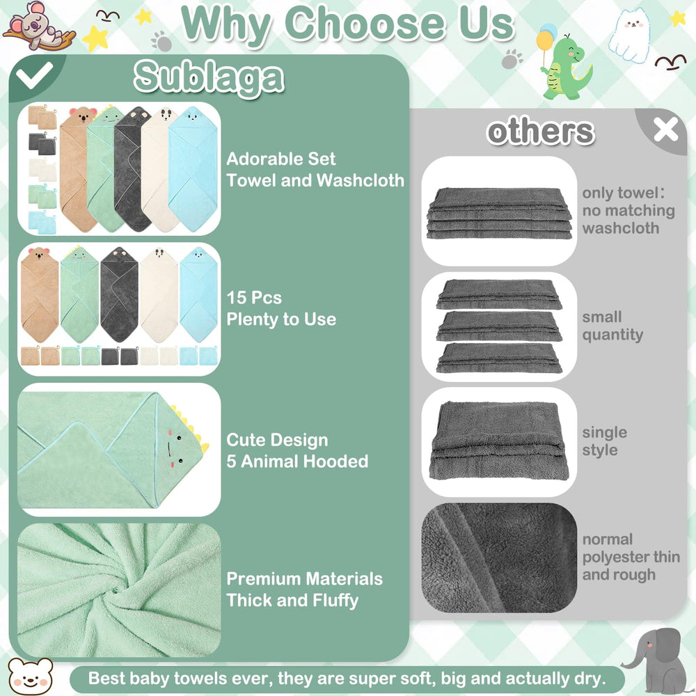Sublaga soft baby washcloths 10x10 inch gentle cleansing.