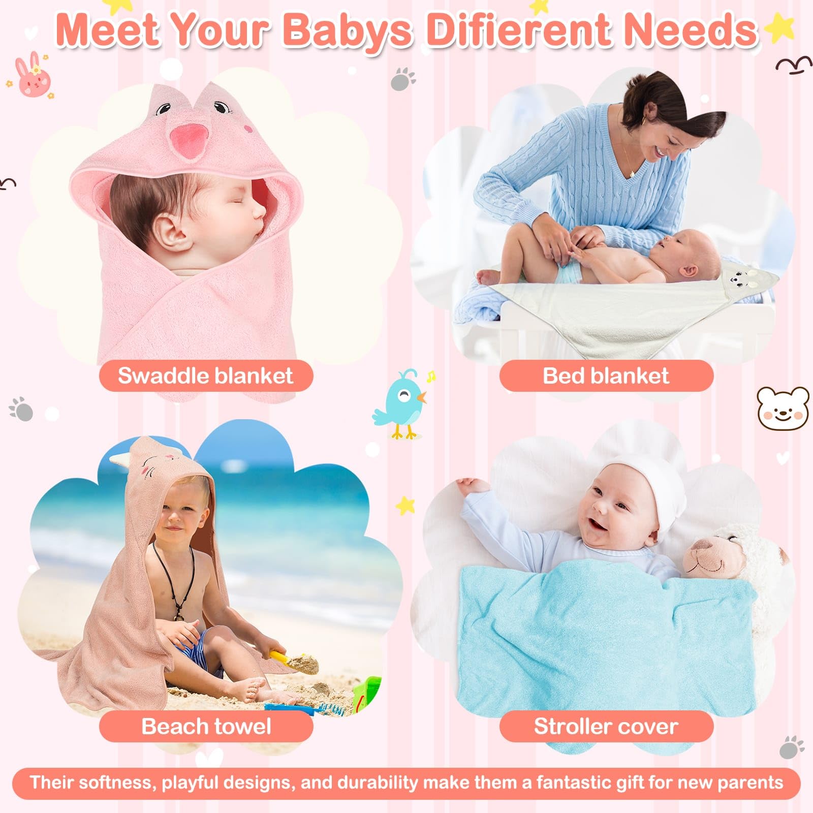 Sublaga towels and washcloths suitable for newborns to toddlers
