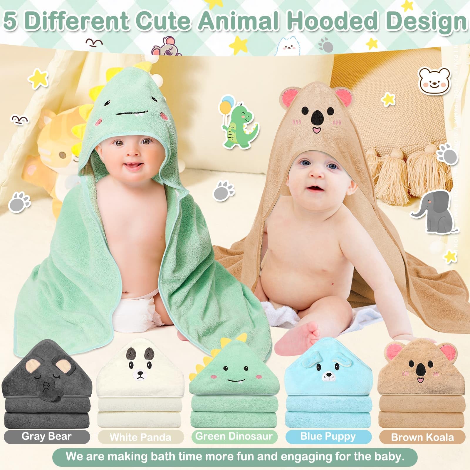 Sublaga versatile baby bath towels double as blanket or cape.