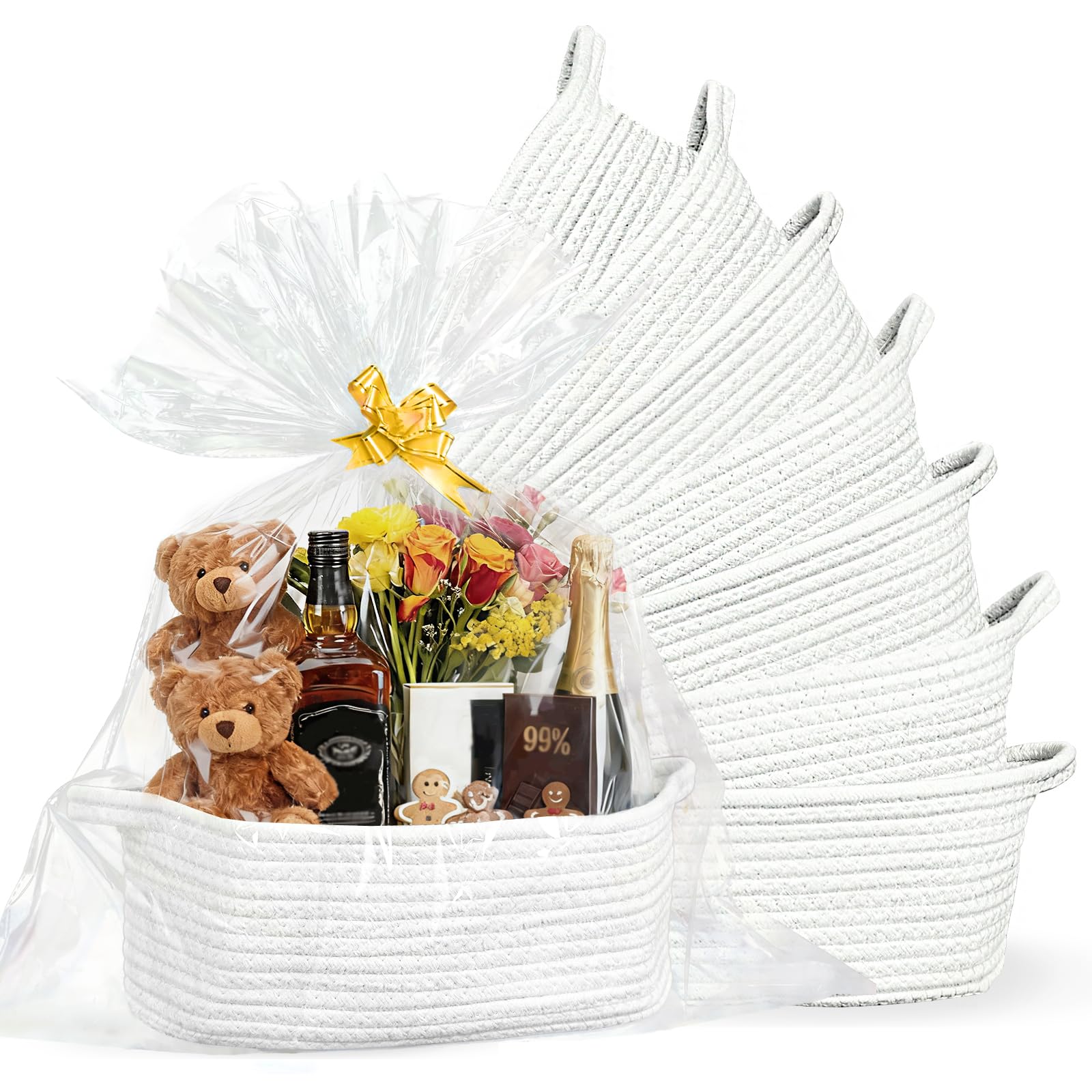Succwoah 8-pack small woven baskets for tidy toy storage and gift-ready displays.