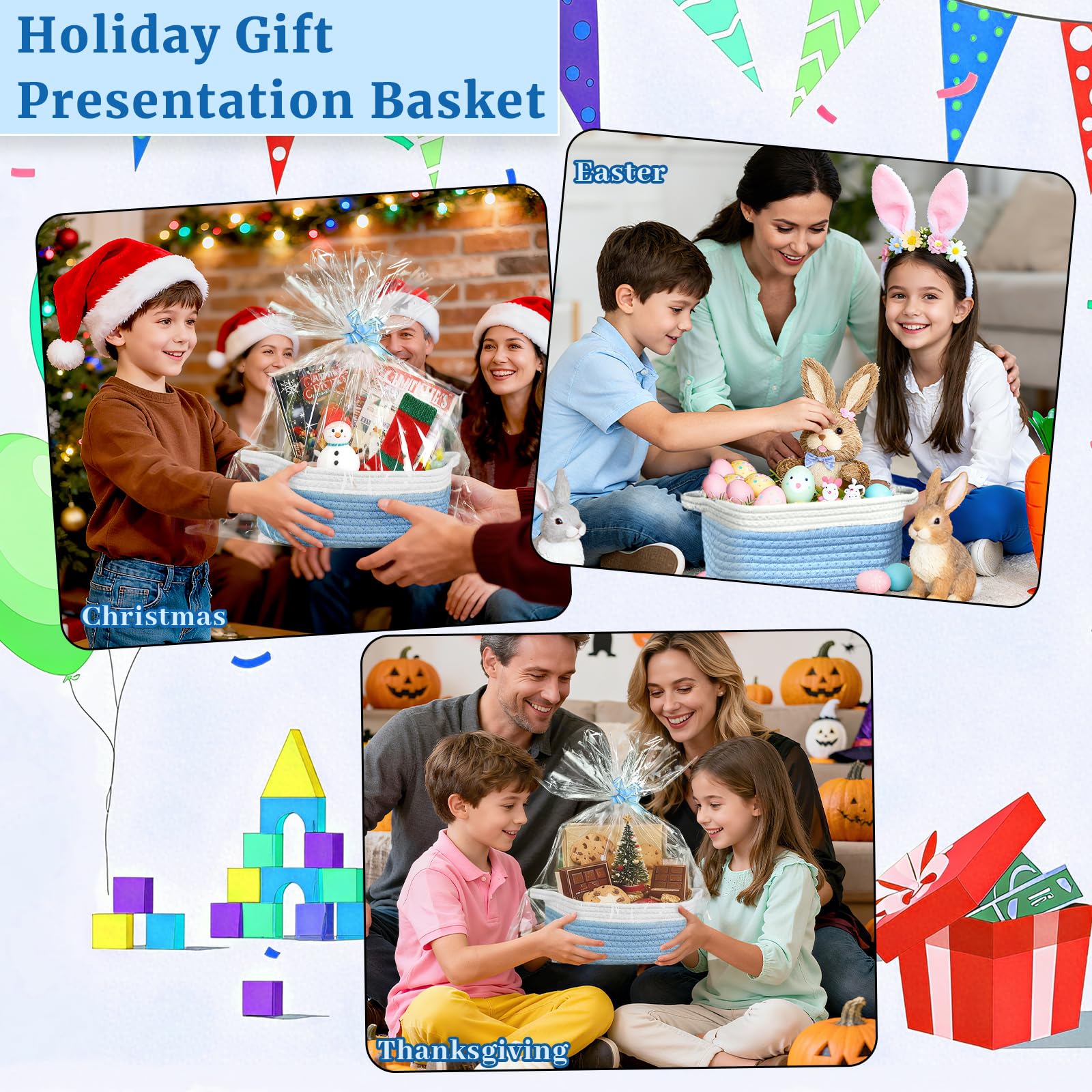 Succwoah blue woven baskets elevate home organization