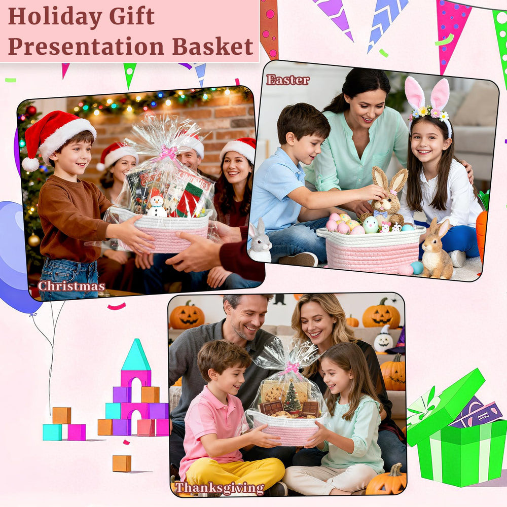 Succwoah Christmas storage baskets add elegance to holiday gifting.