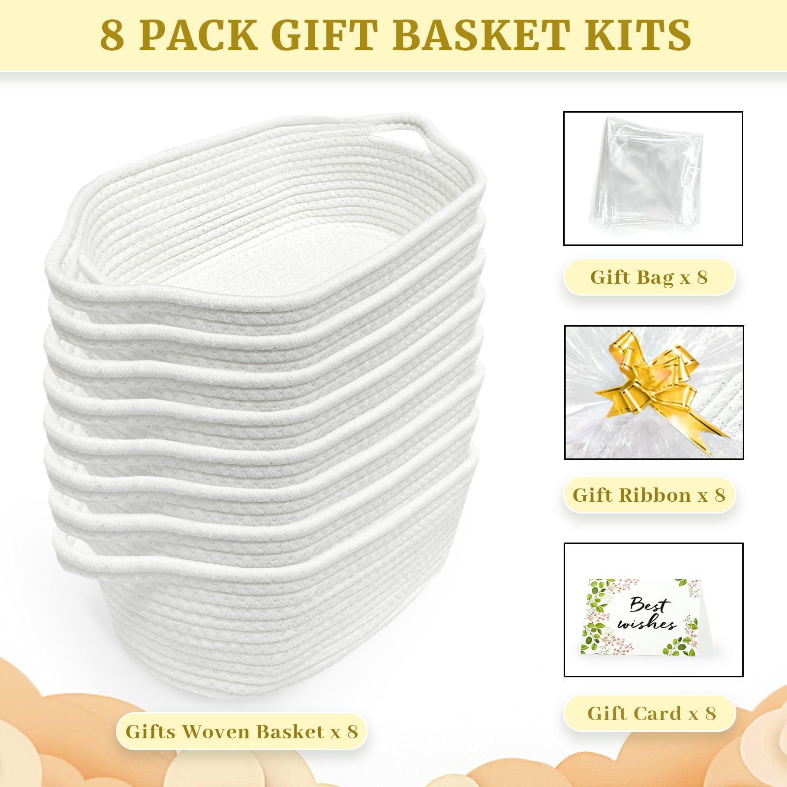 Succwoah cotton rope baskets show durable handles and daily organization use.