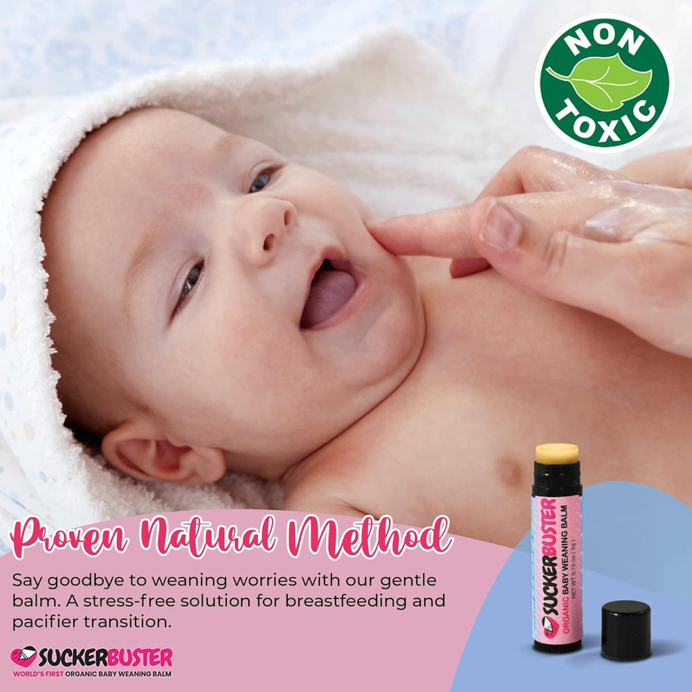 Ingredient label shows Organic Coconut Oil in SUCKERBUSTER balm