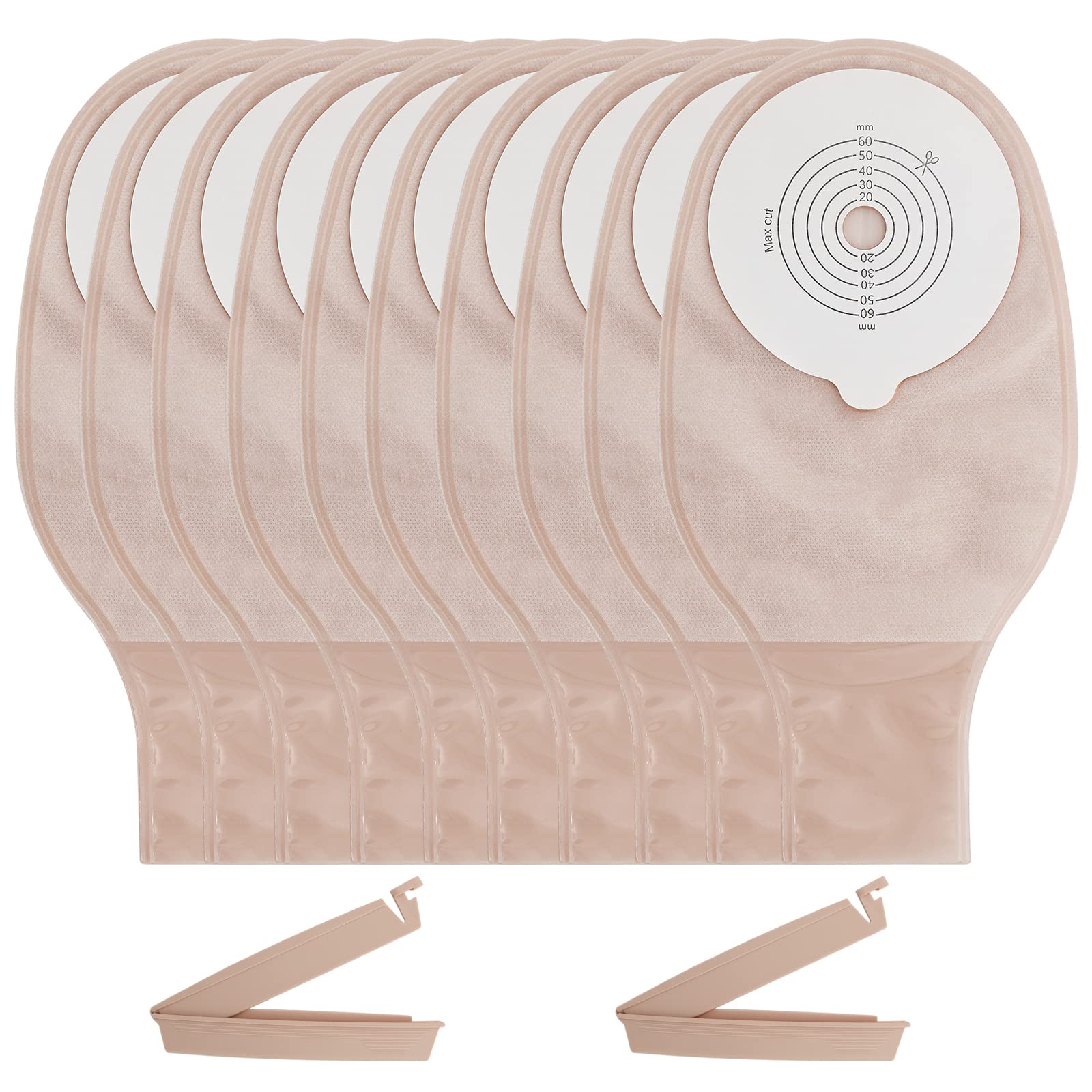 SUCONBE ostomy bag drainable one-piece in use, easy emptying and secure fit.