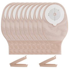 SUCONBE ostomy bag drainable one-piece in use, easy emptying and secure fit.