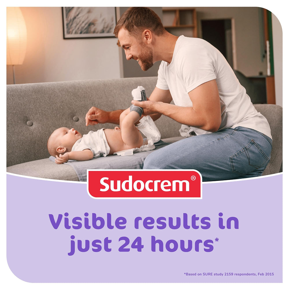 Sudocrem being applied to baby skin for gentle care.