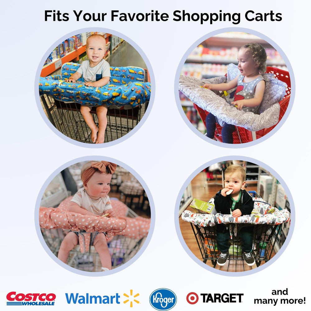 Suessie pink dots cart cover with see-through phone pocket for entertainment