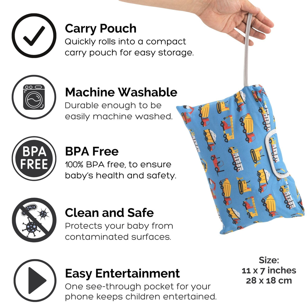 See-through phone pocket on Suessie cover for easy entertainment.