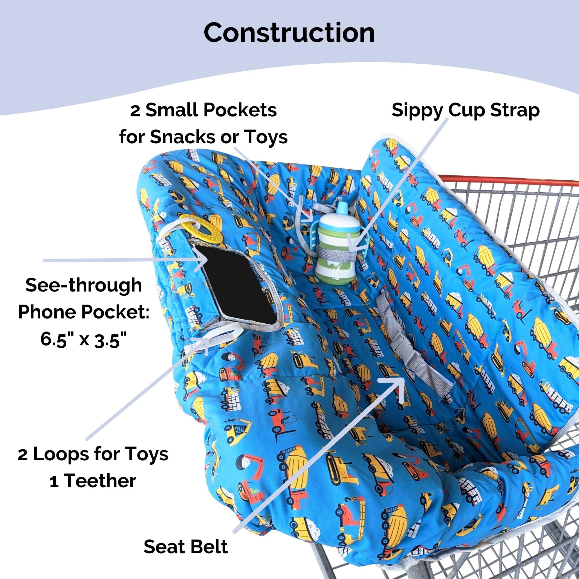 Soft fabric close-up showcases gentle texture of Suessie cart cover.