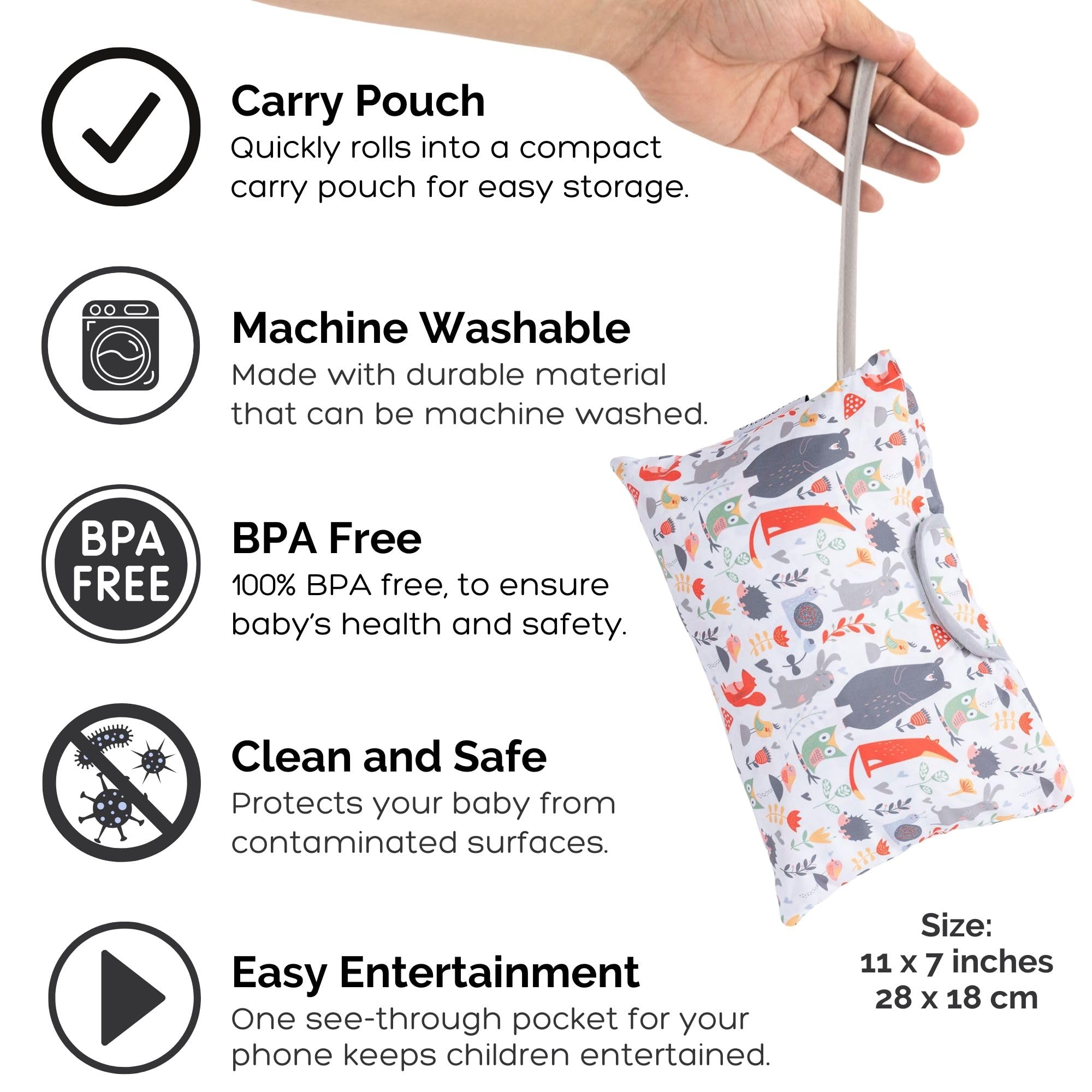 Suessie Forest Animals see-through pocket for safe phone viewing for kids