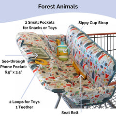 Suessie Forest Animals sippy cup strap prevents spills while you shop