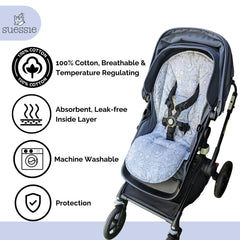 Suessie Stroller Liner fabric texture closeup highlights breathable cotton