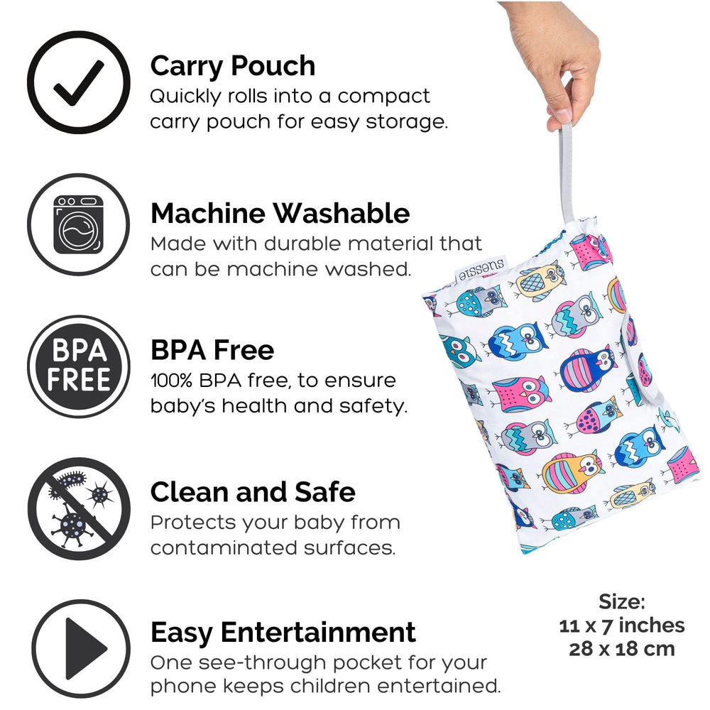 Suessie toy teether loops attach toys for on-the-go entertainment.