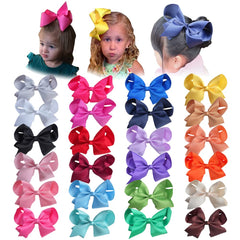Sugarmelon 24-pack hair bow clip in color variety for daily outfits