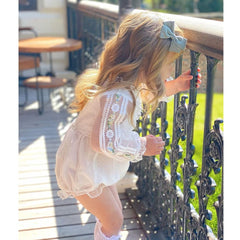 Sugarmelon baby hairclip in soft linen, skin-friendly and lightweight for comfort.