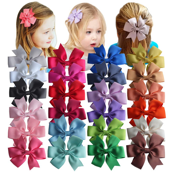 Sugarmelon 24-color boutique hair bow clip in pink keeps bangs neat for daily outfits.
