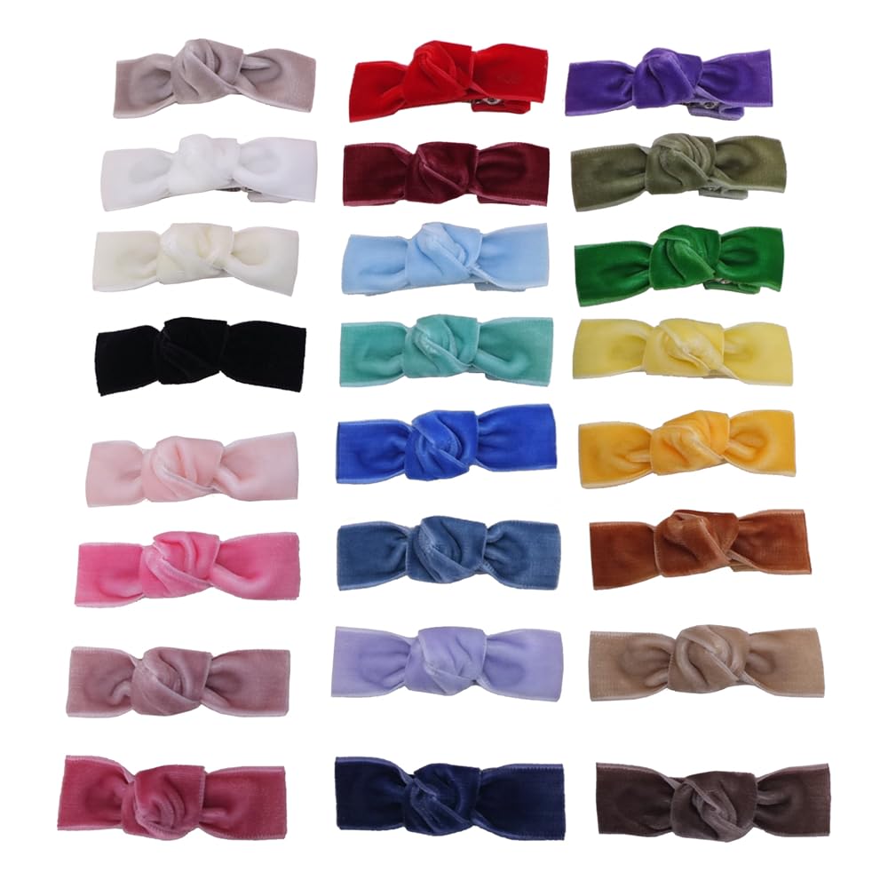 Sugarmelon fringe bangs clip with velvet bow keeps baby bangs neatly in place.