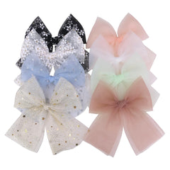 Sugarmelon large tulle bow with alligator clip for secure baby and mom hairstyles.