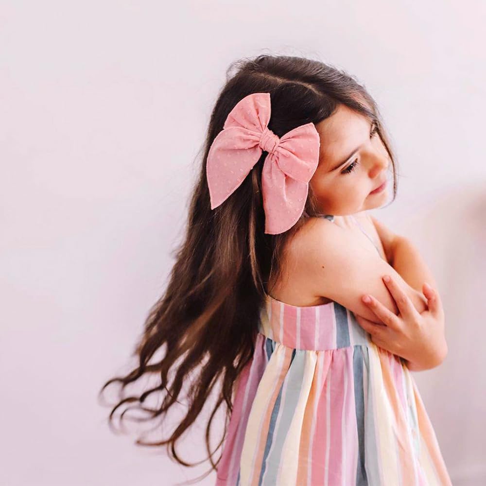 Sugarmelon linen fabric hair bow with alligator clip for durable styling.