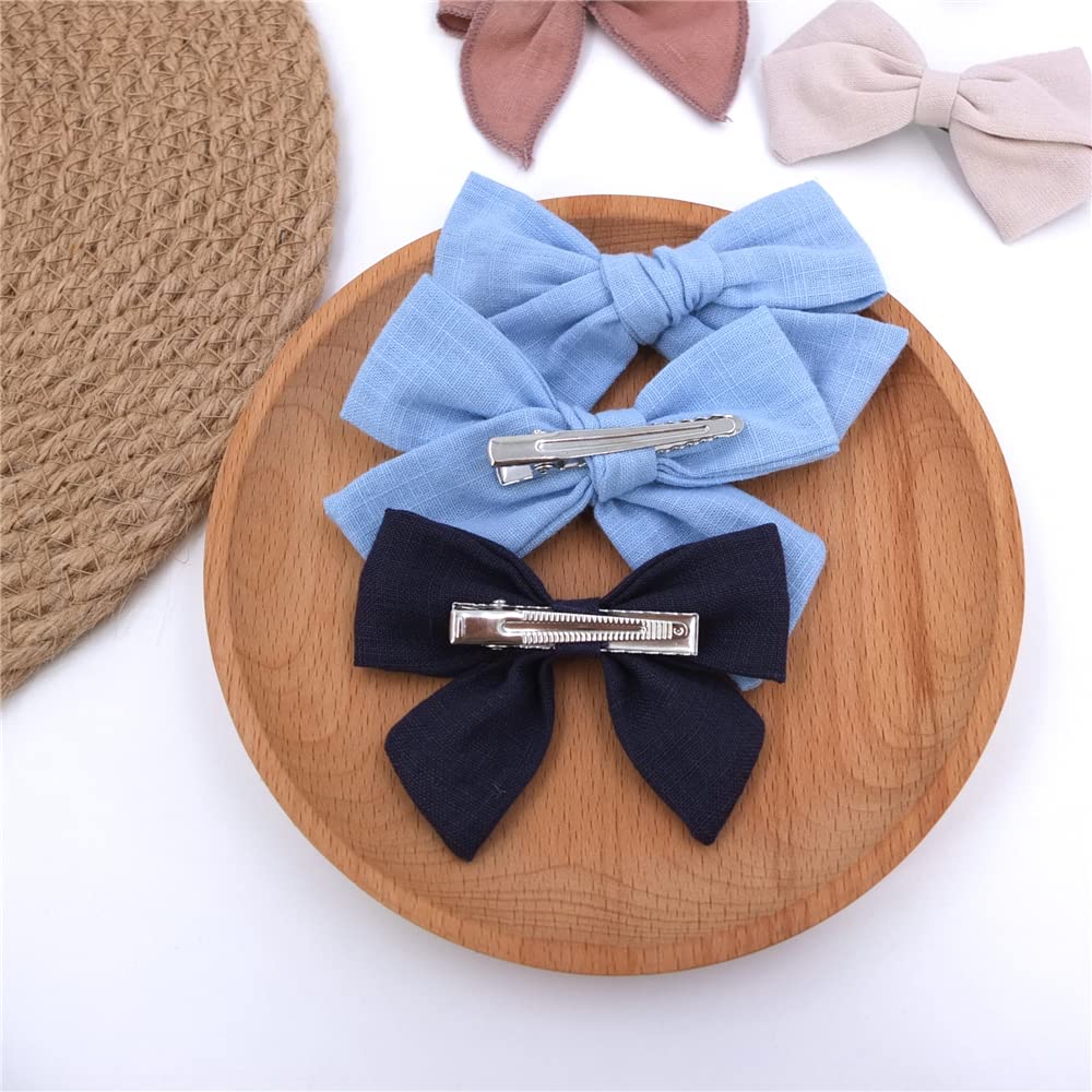 Sugarmelon skin-friendly hairclip linen bow safe on sensitive skin.