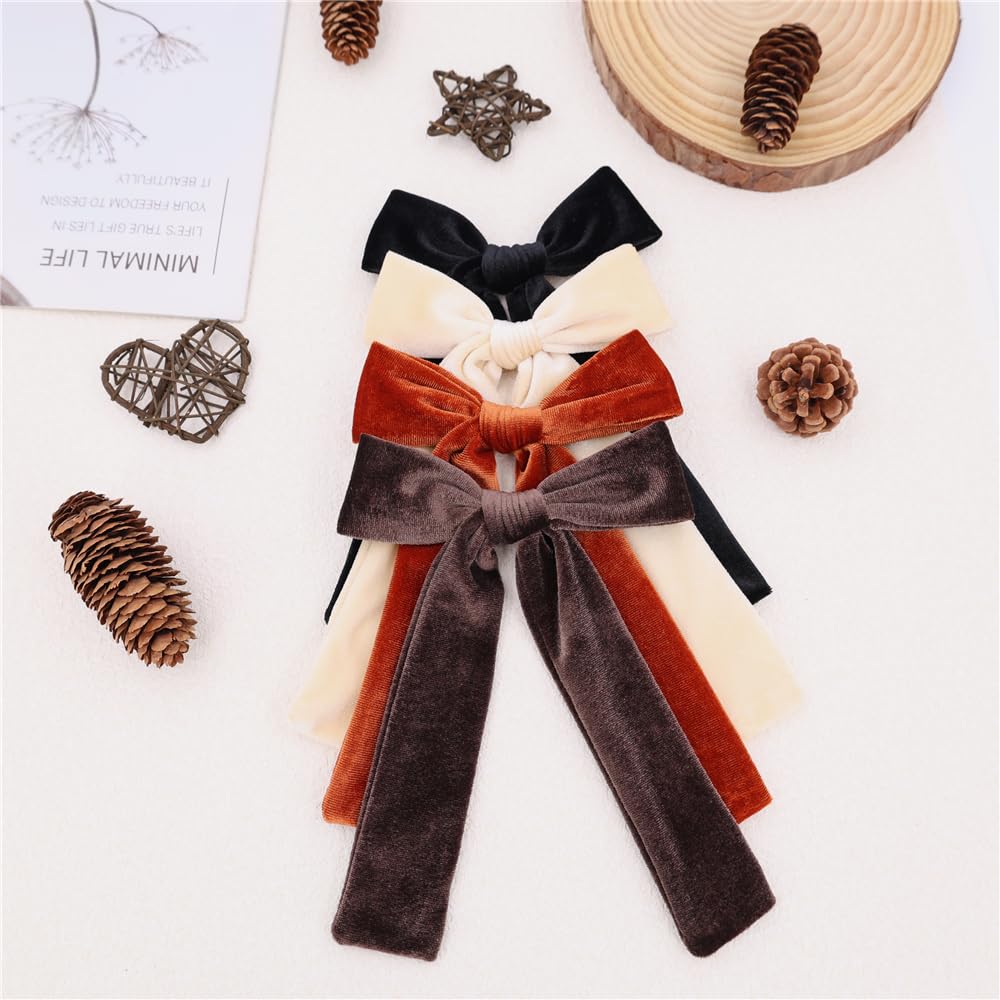 Sugarmelon velvet bow with alligator clip for secure attachment.