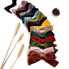Sugarmelon Velvet Bow Clip in 16 colors for versatile outfits and photos