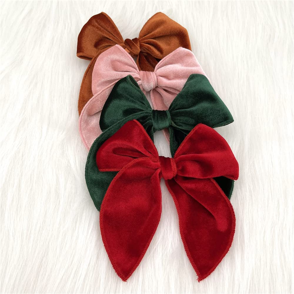 Sugarmelon Velvet Fable Bow clip multi-color offers versatile styling and playful flair.
