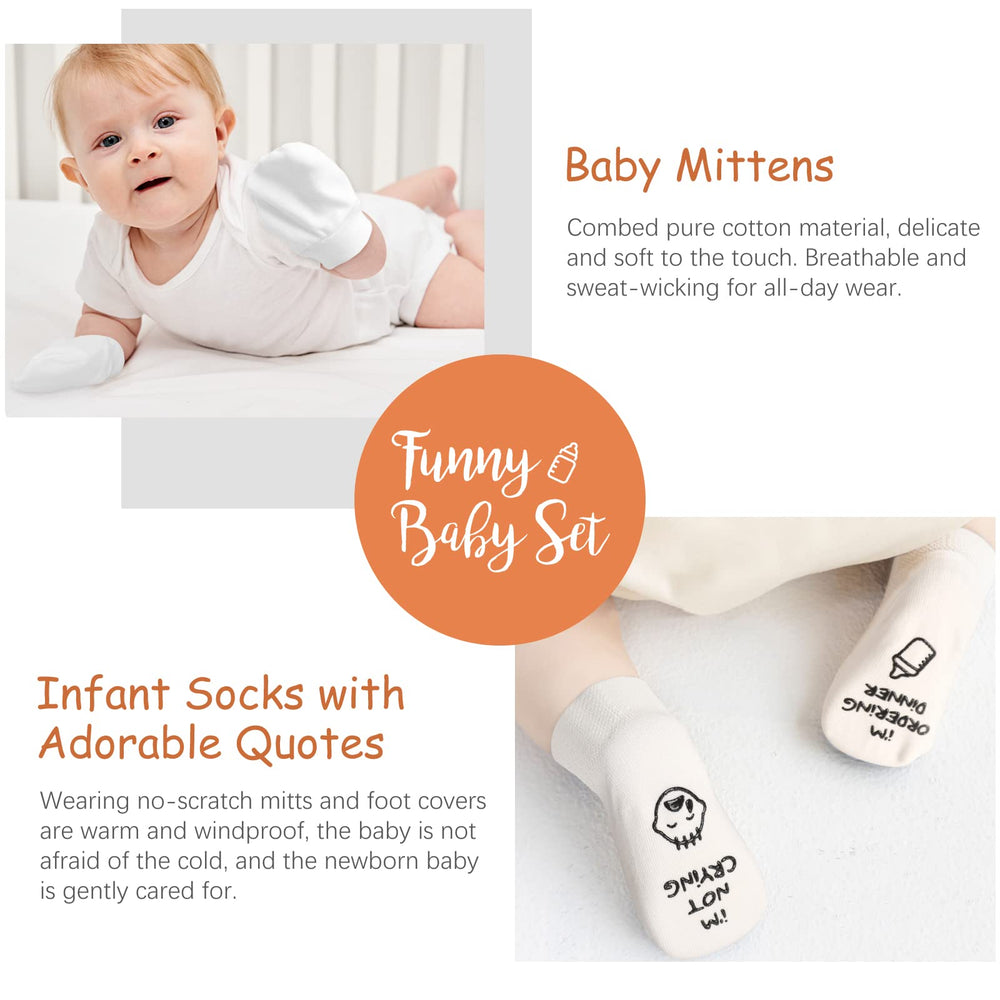 Suhctuptx baby onesie, socks and bibs set for early milestones