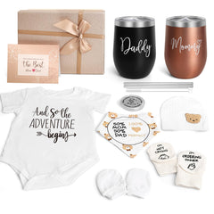 Suhctuptx bear-theme gift basket with baby essentials for a baby shower