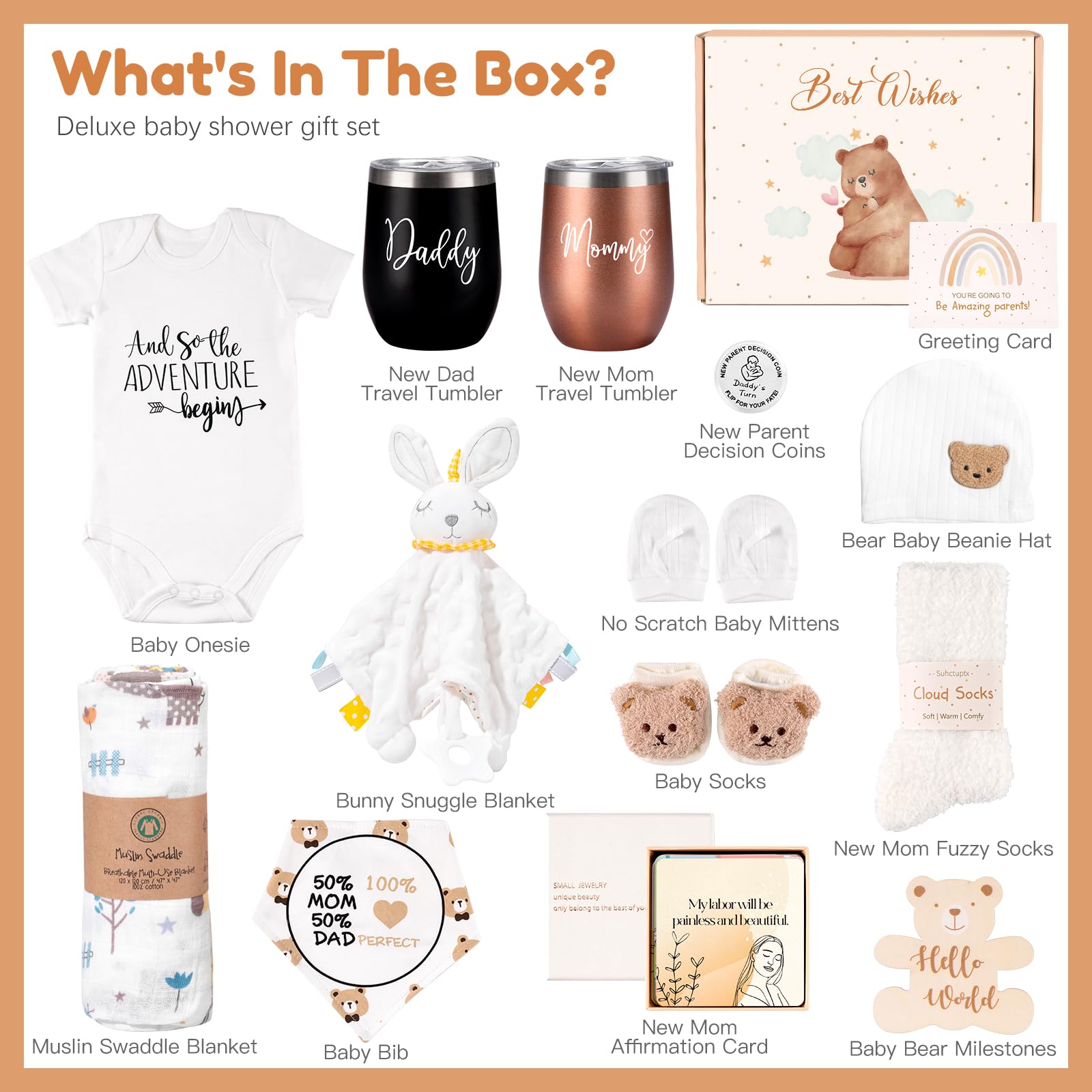 Suhctuptx bear-themed gift set with bear milestone cards to celebrate baby's first milestones