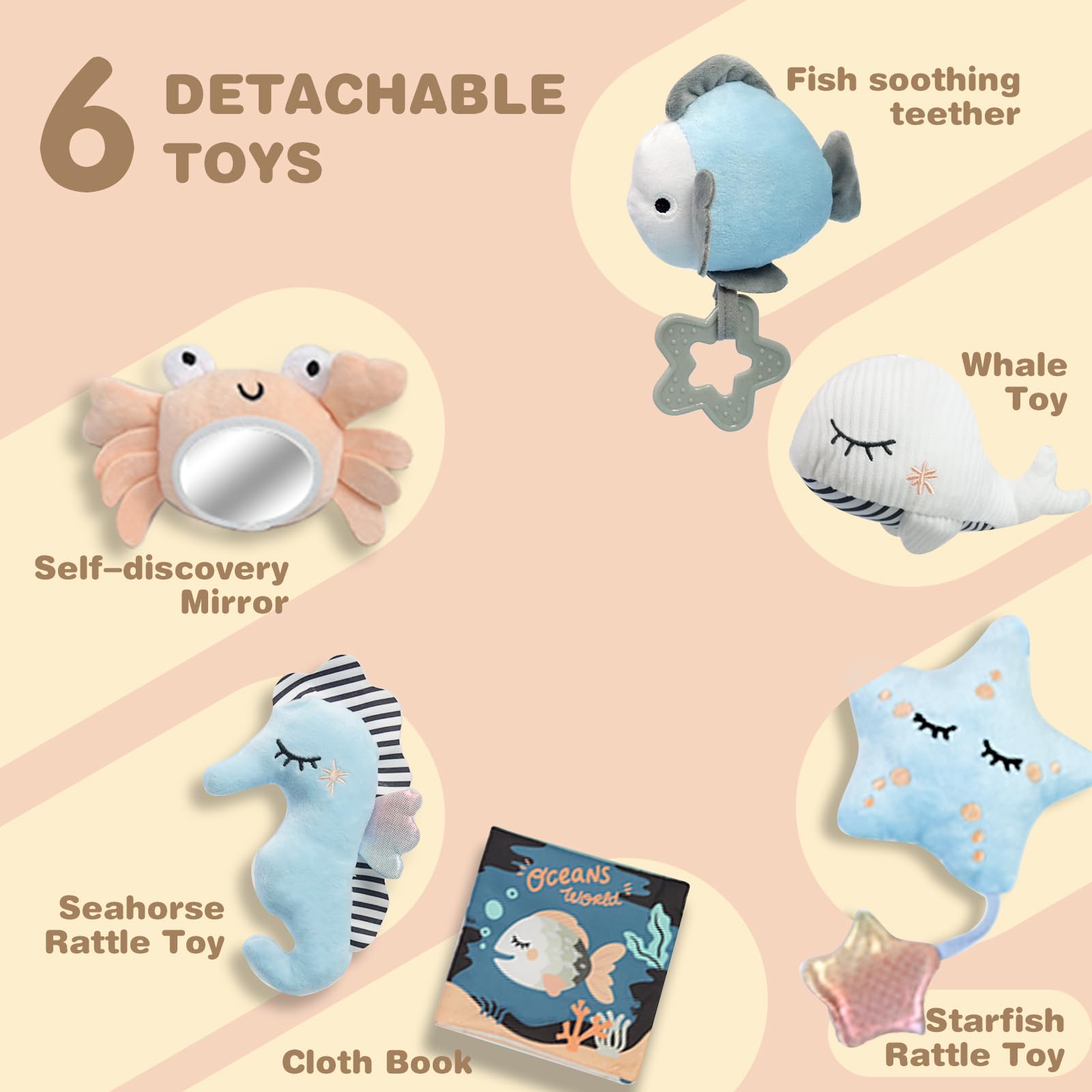 suihuooo marine animals detachable toys promote visual and tactile awareness