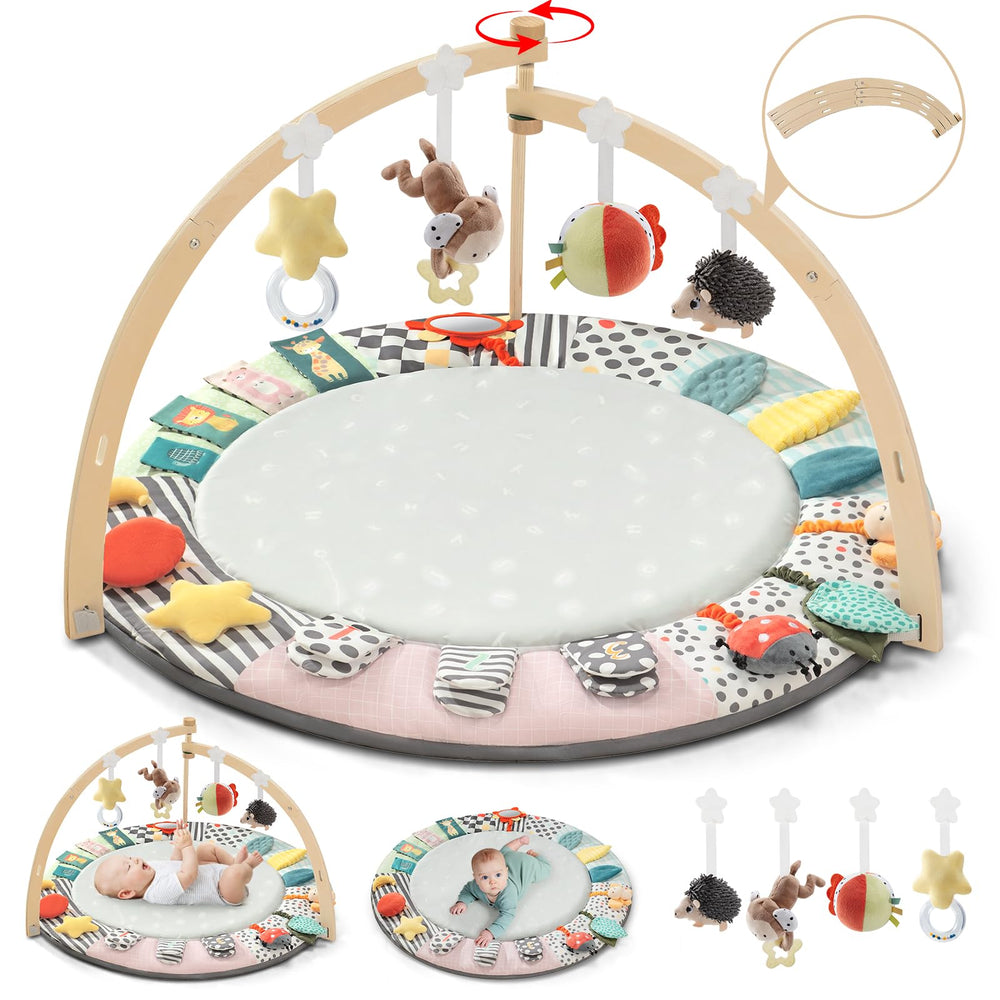 Suihuooo baby play mat with six zones supports early learning during tummy time