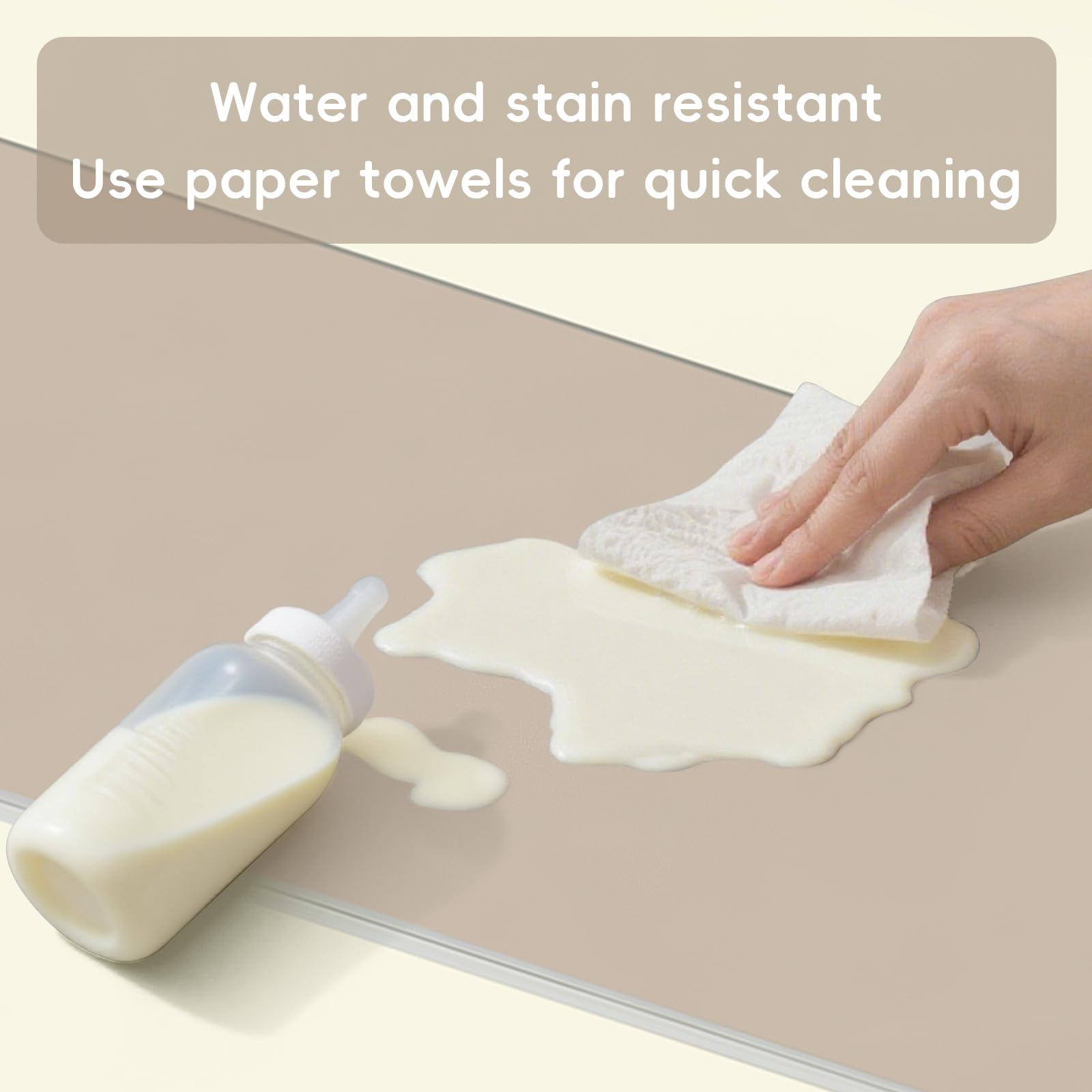 Suihuooo baby play mat beige milk tea color matches nurseries.