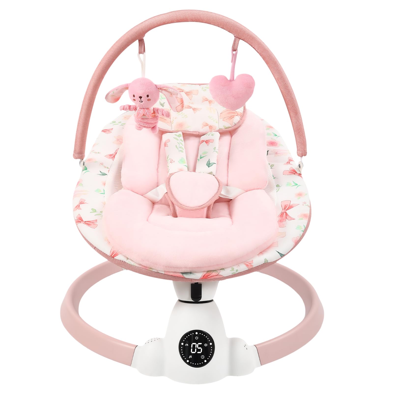 Sihuooo Baby Swing demonstrates 5 speed settings for gentle soothing