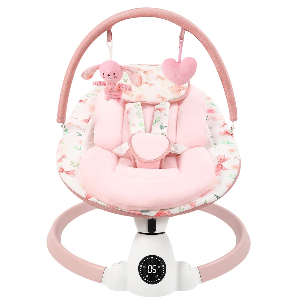 Sihuooo Baby Swing demonstrates 5 speed settings for gentle soothing