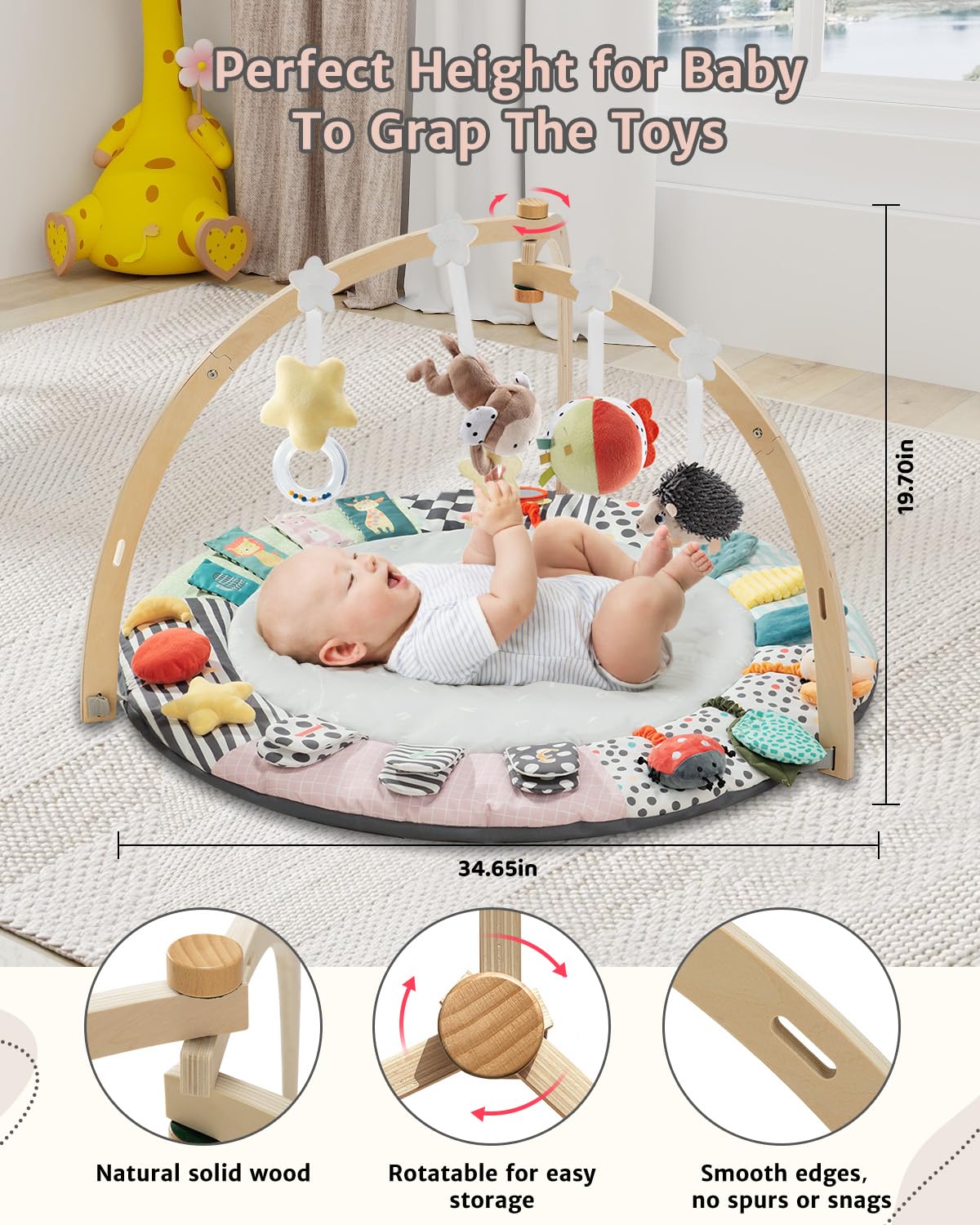 Suihuooo hanging accessories with four toys invite hands-on engagement