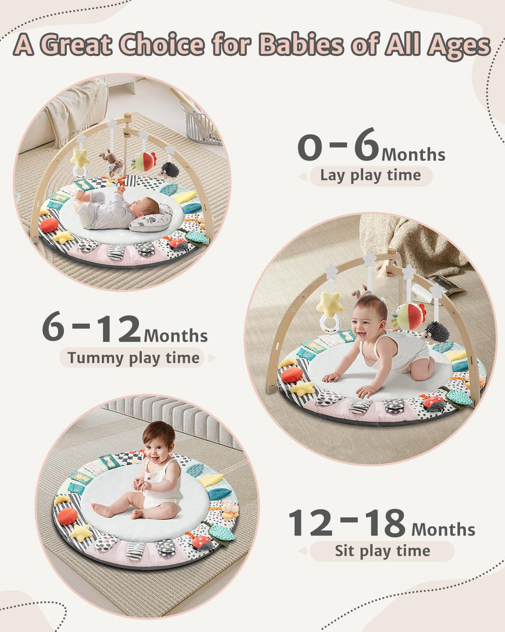 Suihuooo machine-washable fabric keeps baby safe and mat clean