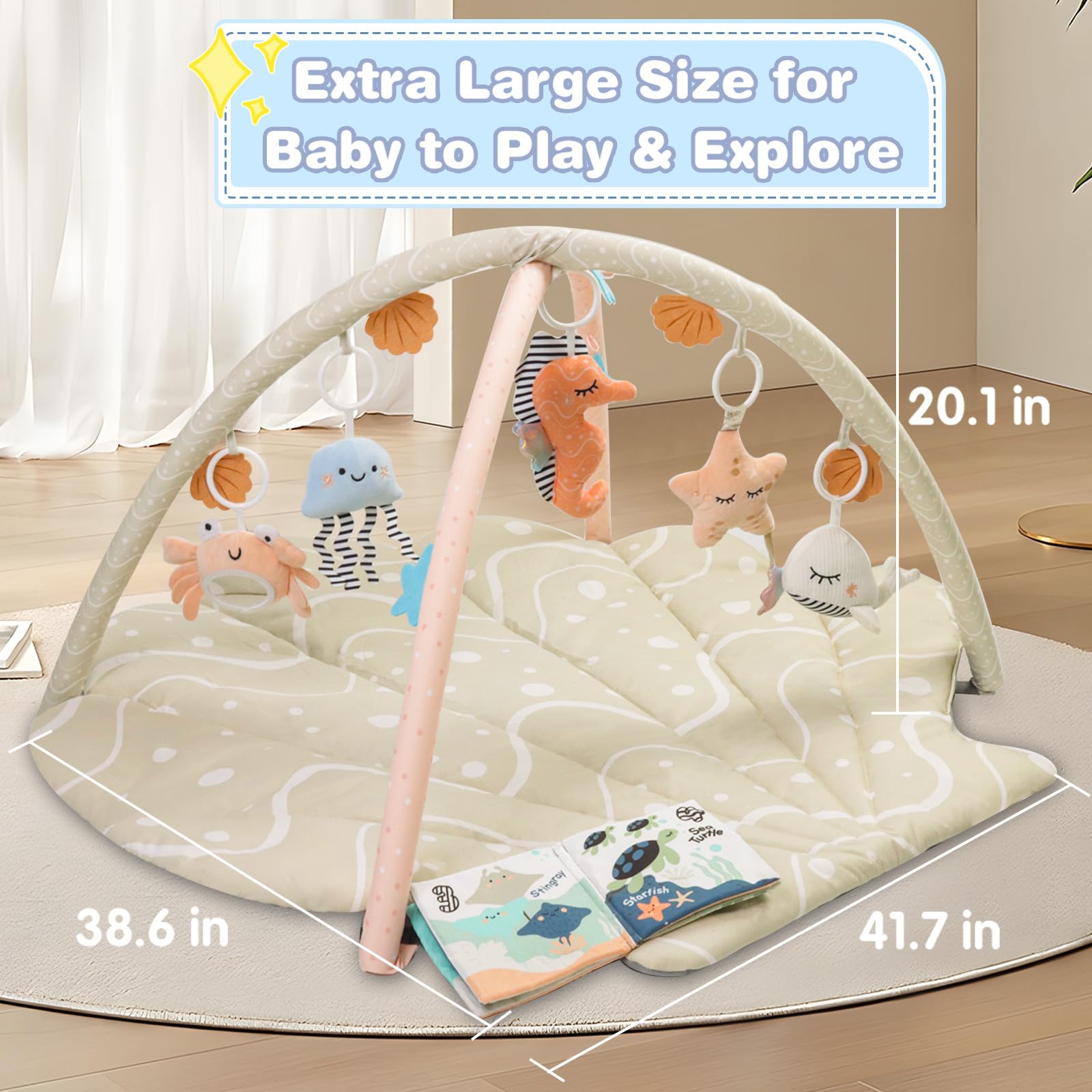 Suihuooo machine-washable non-slip fabric keeps the mat clean and durable