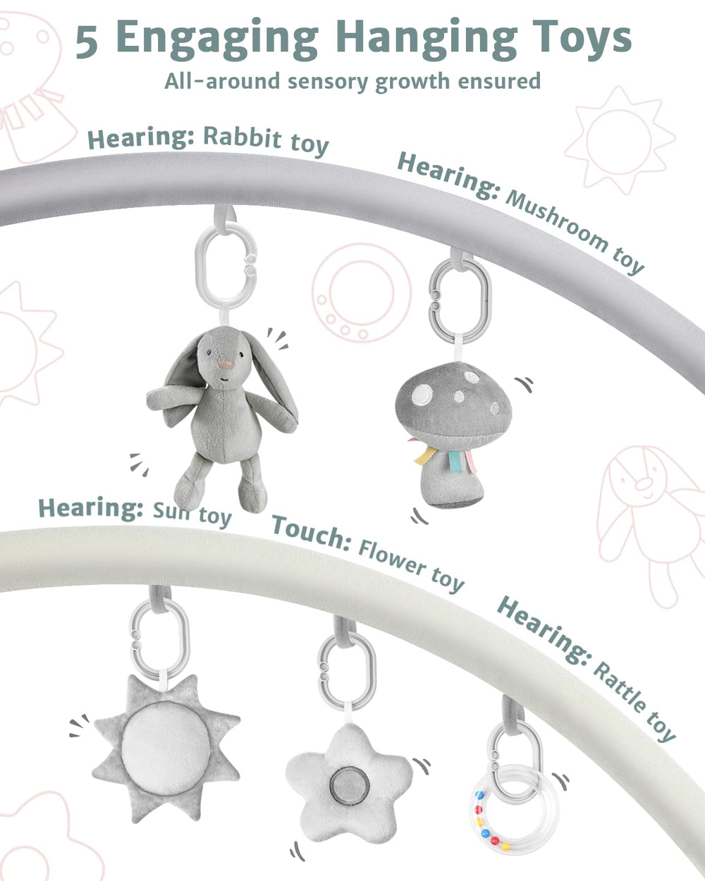 Suihuooo newborn gift gray, charming shower present for parents welcoming a new baby.